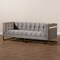 Baxton Studio Ambra Grey Velvet Upholstered and Tufted Sofa with Gold-Tone Frame 156-8865 - alternate 6